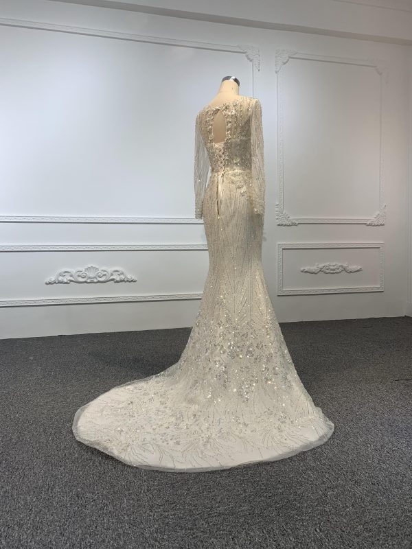 Z013- BYG luxury beading mermaid dress with detachable train - Image 8