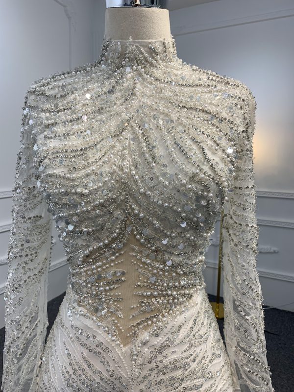 Z035-BYG SPEICAL OWN DESIGN WITH SUPER HEAVY BEADING MERMAID DRESS - Image 6