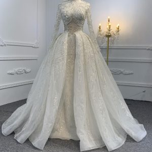 Z035-BYG SPEICAL OWN DESIGN WITH SUPER HEAVY BEADING MERMAID DRESS