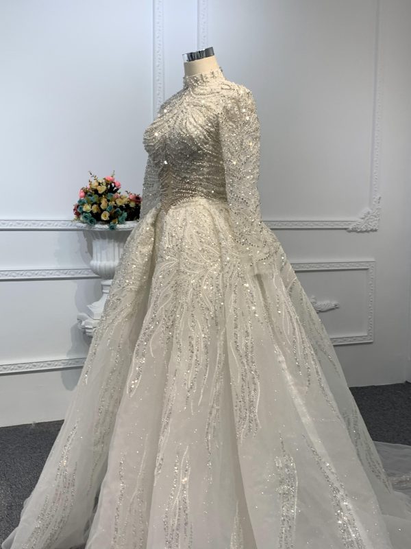 Z035-BYG SPEICAL OWN DESIGN WITH SUPER HEAVY BEADING MERMAID DRESS - Image 3