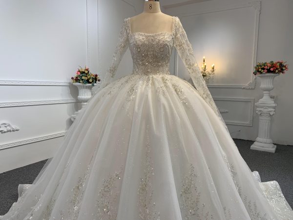 B235- BYG Sweetheart Neckline Sequins Beading Wedding Gown - Image 2