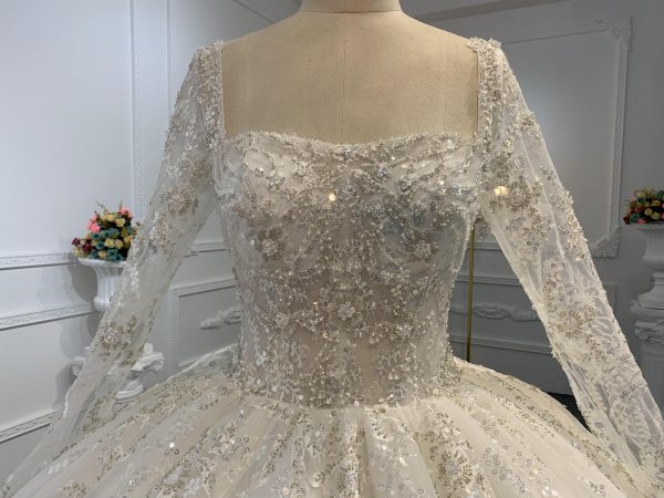 B235- BYG Sweetheart Neckline Sequins Beading Wedding Gown - Image 5