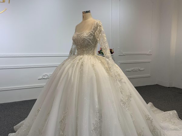 B235- BYG Sweetheart Neckline Sequins Beading Wedding Gown - Image 7