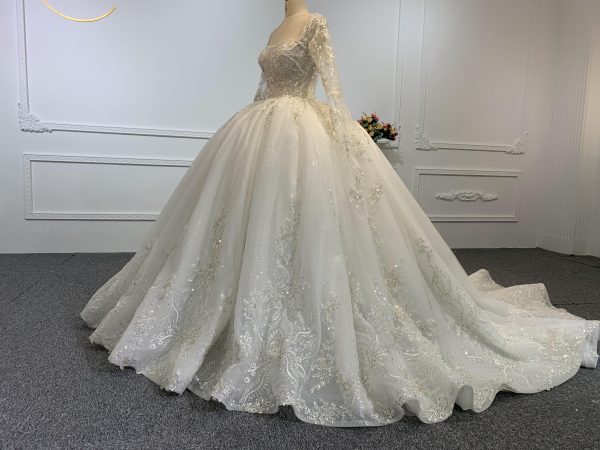 B235- BYG Sweetheart Neckline Sequins Beading Wedding Gown - Image 8