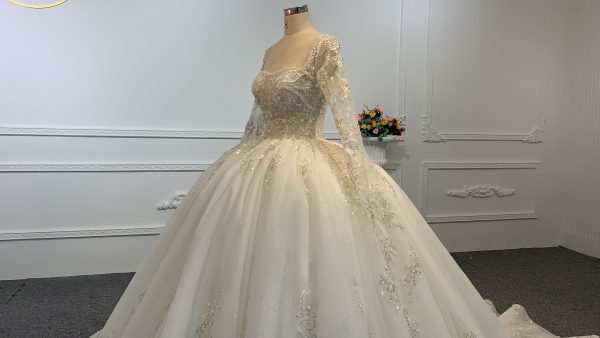 B235- BYG Sweetheart Neckline Sequins Beading Wedding Gown - Image 9