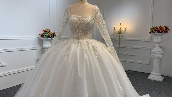 B235- BYG Sweetheart Neckline Sequins Beading Wedding Gown - Image 3