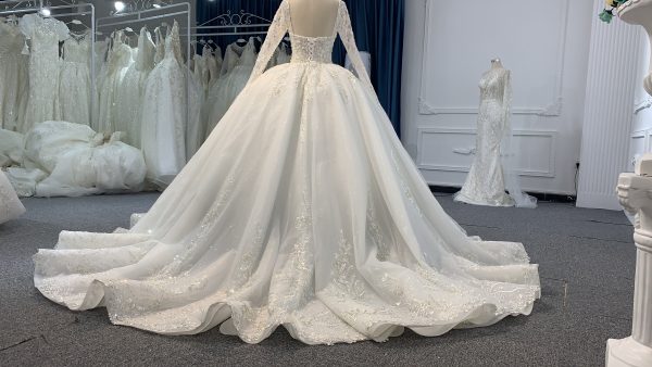 B235- BYG Sweetheart Neckline Sequins Beading Wedding Gown - Image 4