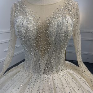 Z039-BYG OWN DESIGN WITH SPEICAL NECKLINE AND LUXURIOUS BEADING LACE BALL GOWN