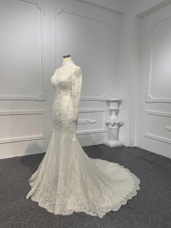 Z042-BYG Lace Beading Mermaid Dress With Dectachable Skirt - Image 3
