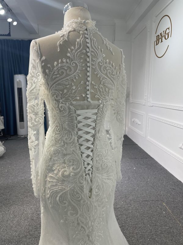 Z042-BYG Lace Beading Mermaid Dress With Dectachable Skirt - Image 6