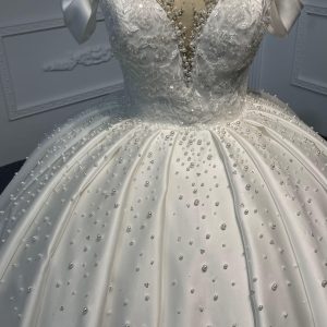 29790-BYG BIG SATIN  BALLGOWN WITH PETTICOAT