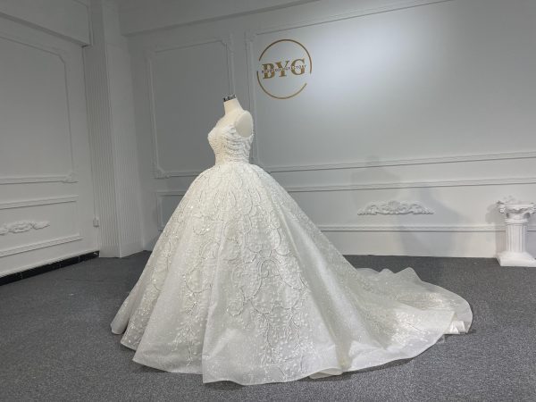 Z065- BYG  Super Luxury Pears Train Beading Ballgown - Image 2