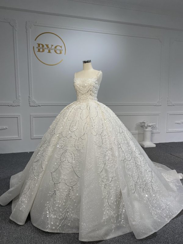 Z065- BYG  Super Luxury Pears Train Beading Ballgown - Image 5