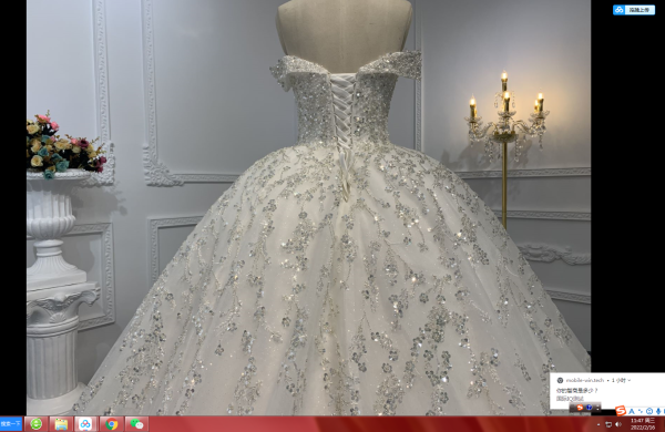 B239- BYG Off-shoulder heavy pearl and flower shape sequins beading ball gown - Image 5