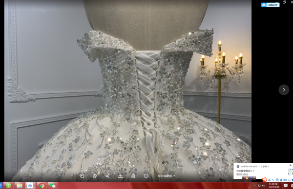 B239- BYG Off-shoulder heavy pearl and flower shape sequins beading ball gown - Image 6