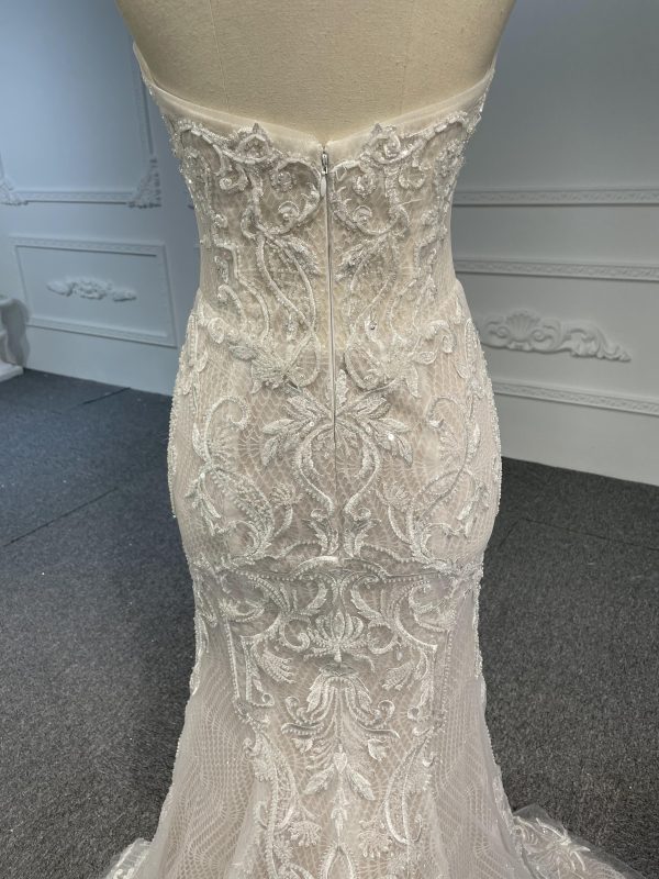 LB07- Vintage nude color sleeveless mermaid dress - Image 5