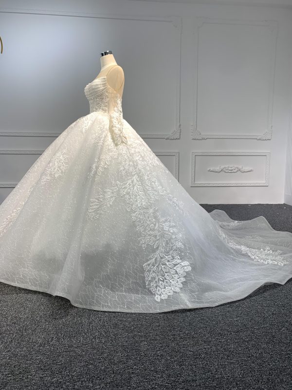 LB10 --Luxury Beading Long Sleeve Ball Gown With 60cm Length Train - Image 7