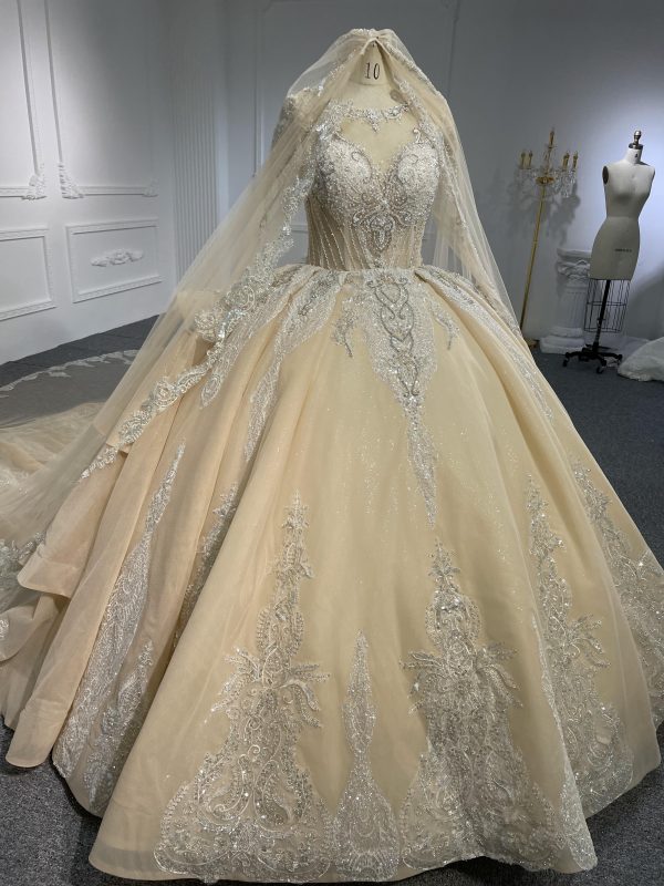 BYG #29785 fashion design strack-up layers long sleeves ballgown - Image 7