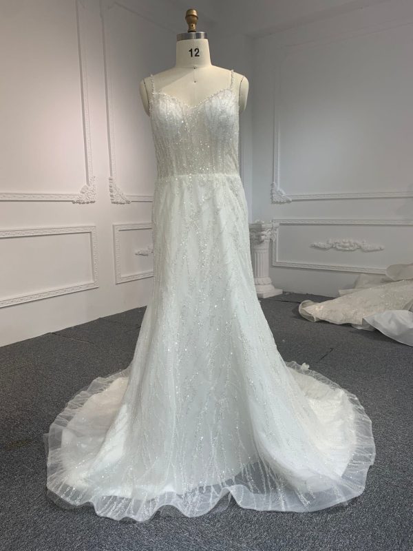 BYG #210A BEADED OFF THE SHOULDER WEDDING DRESS - Image 4
