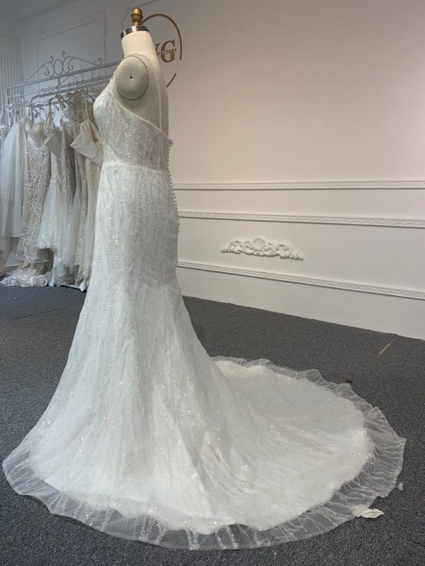 BYG #210A BEADED OFF THE SHOULDER WEDDING DRESS - Image 5