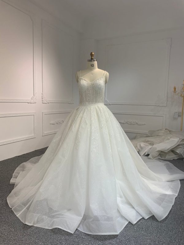 BYG #210A BEADED OFF THE SHOULDER WEDDING DRESS