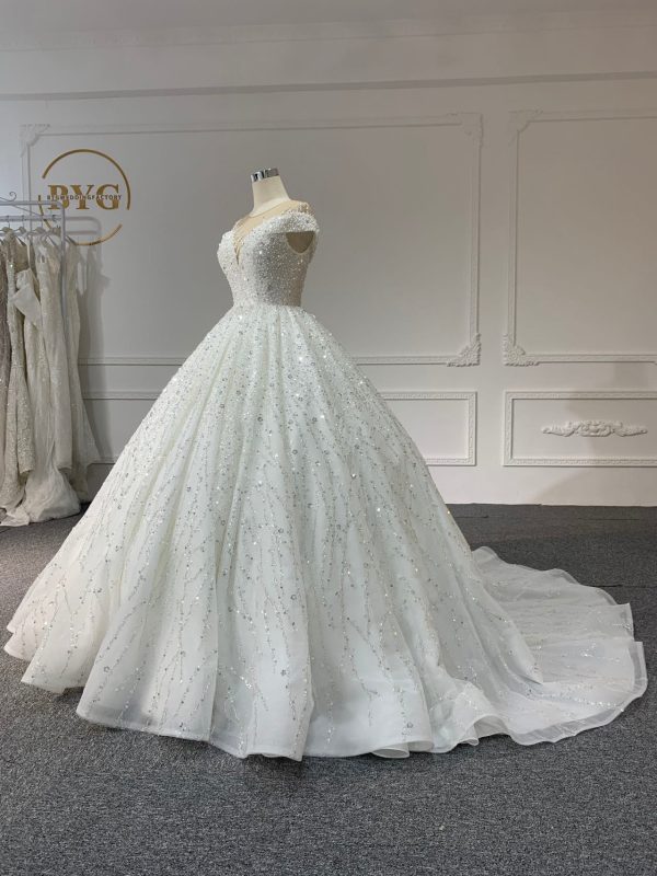 29798- BYG illusion tulle beadings and sequins ballgown - Image 2