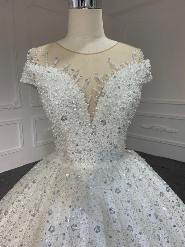 29798- BYG illusion tulle beadings and sequins ballgown - Image 3