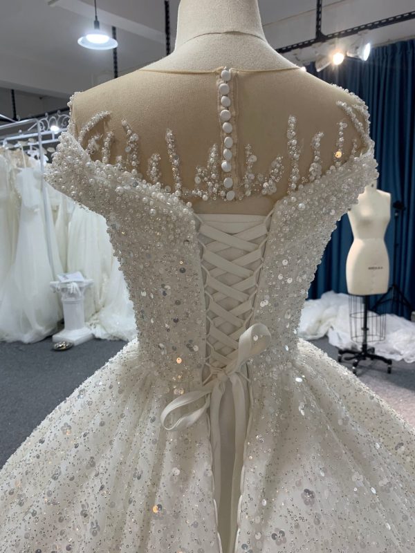 29798- BYG illusion tulle beadings and sequins ballgown - Image 5