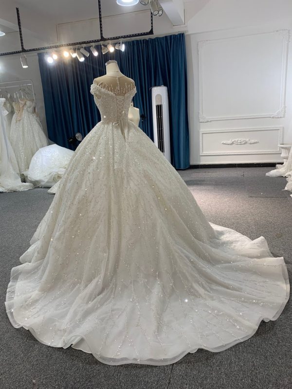 29798- BYG illusion tulle beadings and sequins ballgown - Image 4