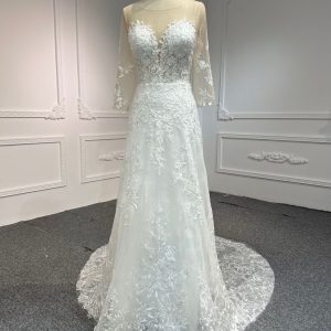 BYG#Y2301 LACE BEADINGS A LINE WEDDING DRESS
