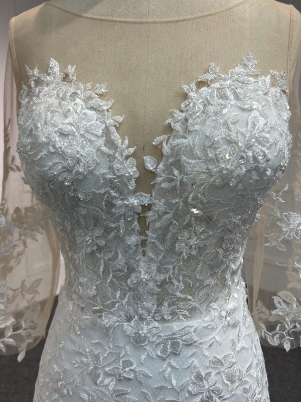 BYG#Y2301 LACE BEADINGS A LINE WEDDING DRESS - Image 2
