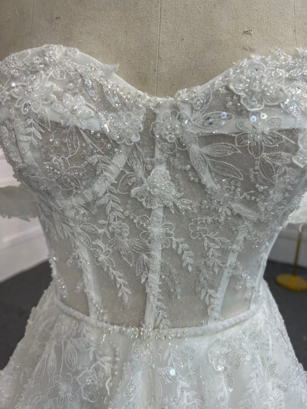 BYG#Y2302 HOT SALING LACE BEADING WEDDING DRESS - Image 2