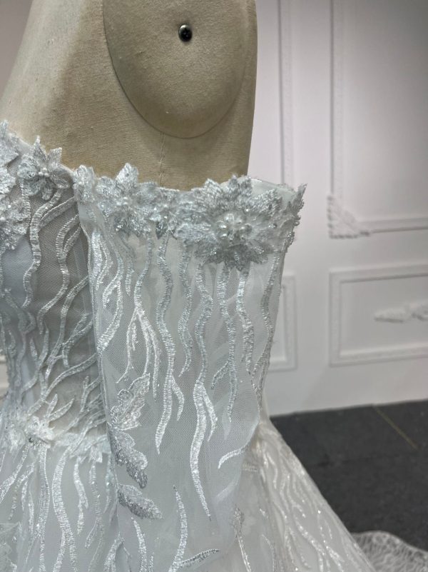 BYG#Y2303 LACE BEADINGS A LINE WEDDING DRESS - Image 4