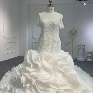 #BYG23-30  LUXURY Mermaid wedding dress with 2 meters tail- M0306A