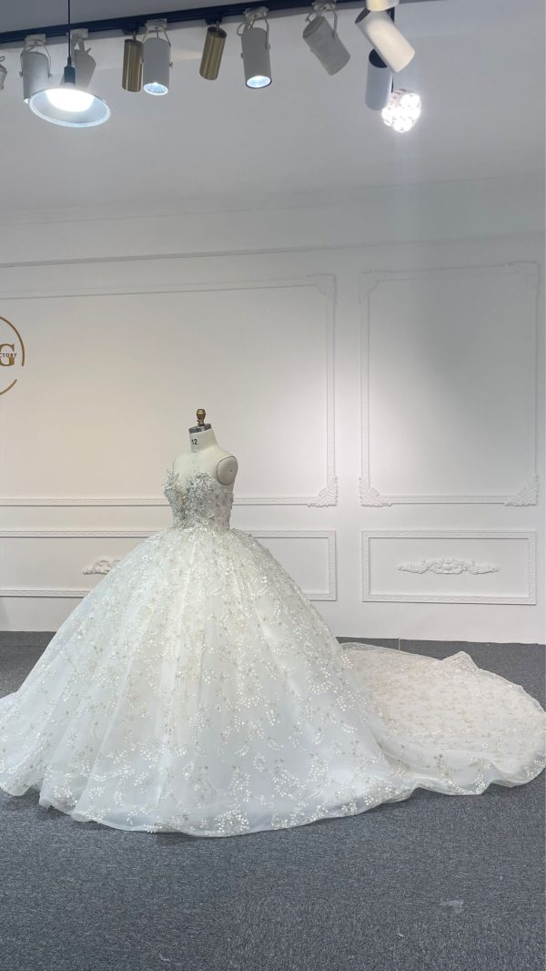 BYG23-28 Strapless three-dimensional diamond decoration, LUXURY HEAVY BEADING BALL GOWN - Image 2