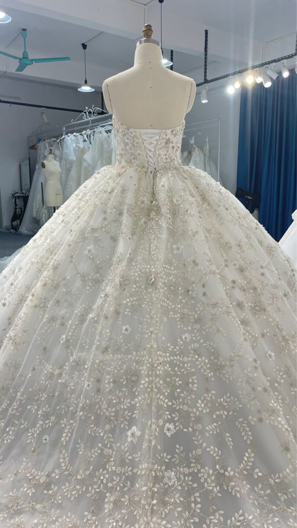 BYG23-28 Strapless three-dimensional diamond decoration, LUXURY HEAVY BEADING BALL GOWN - Image 6