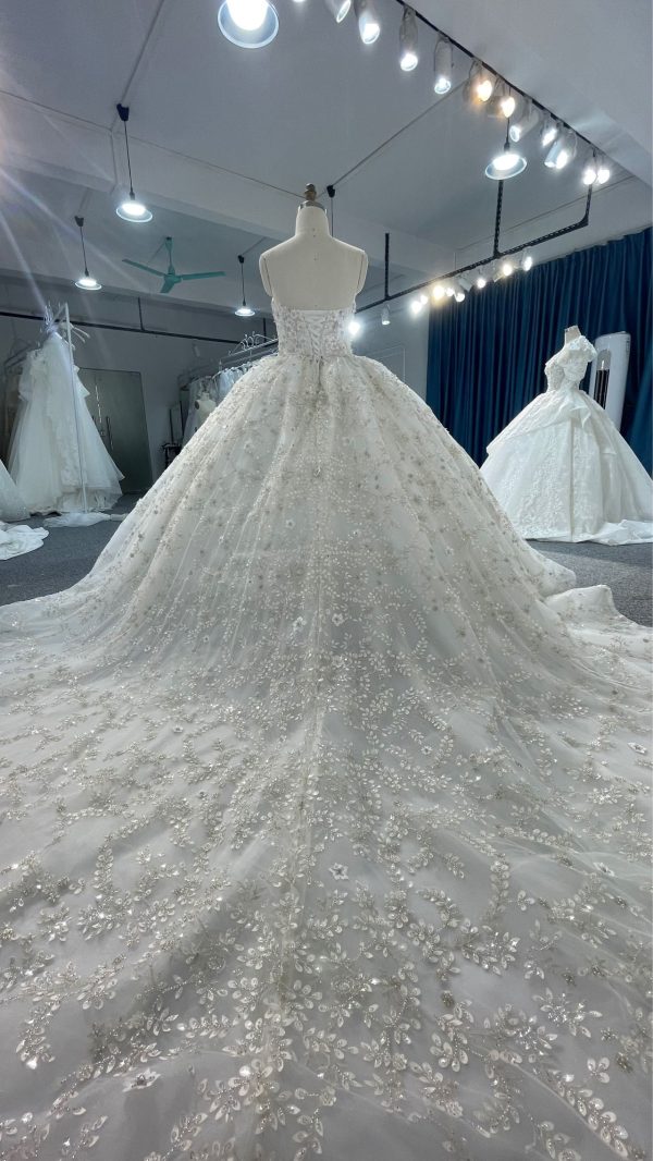 BYG23-28 Strapless three-dimensional diamond decoration, LUXURY HEAVY BEADING BALL GOWN - Image 5