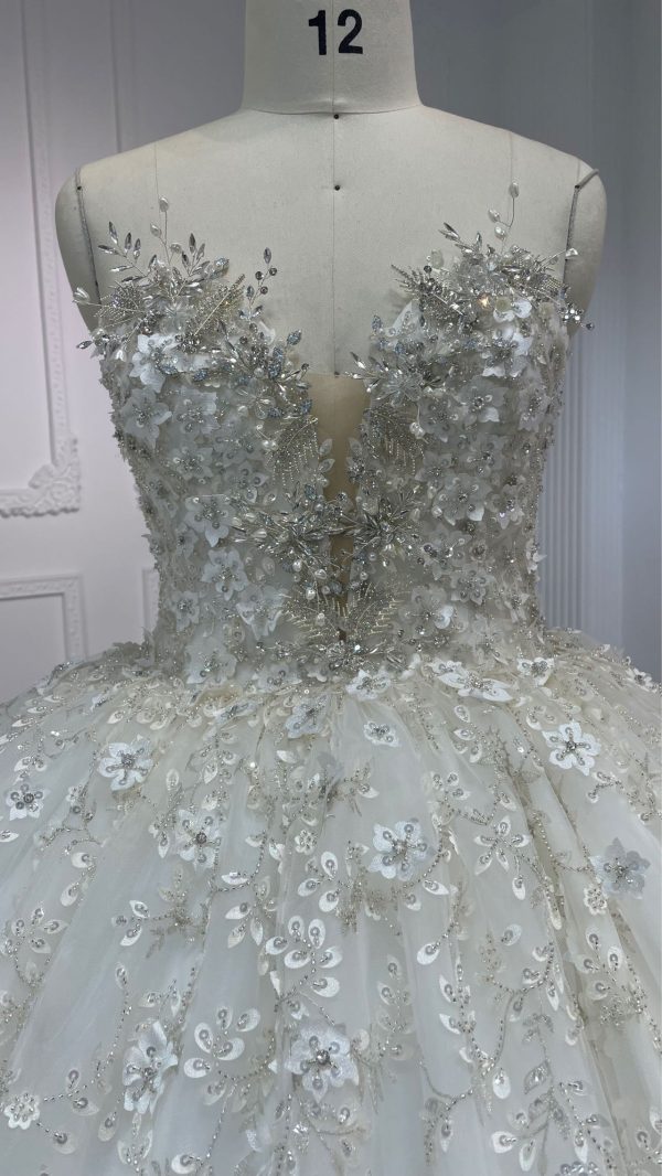 BYG23-28 Strapless three-dimensional diamond decoration, LUXURY HEAVY BEADING BALL GOWN - Image 3