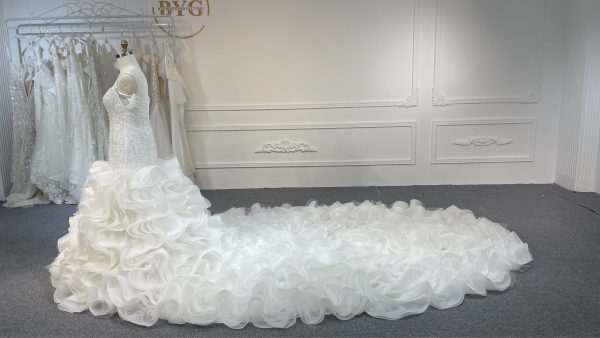 #BYG23-30  LUXURY Mermaid wedding dress with 2 meters tail- M0306A - Image 5