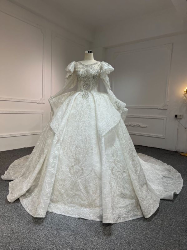 BYG#Z313 LUXURY LAYERING LONG SLEEVES WEDDING DRESS