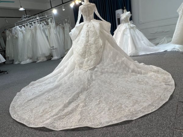 BYG#Z313 LUXURY LAYERING LONG SLEEVES WEDDING DRESS - Image 3