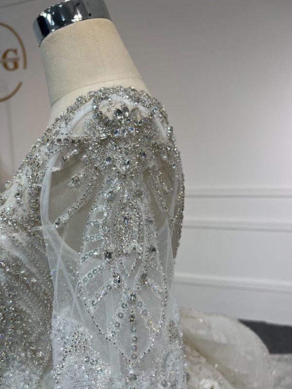 BYG#Z313 LUXURY LAYERING LONG SLEEVES WEDDING DRESS - Image 4