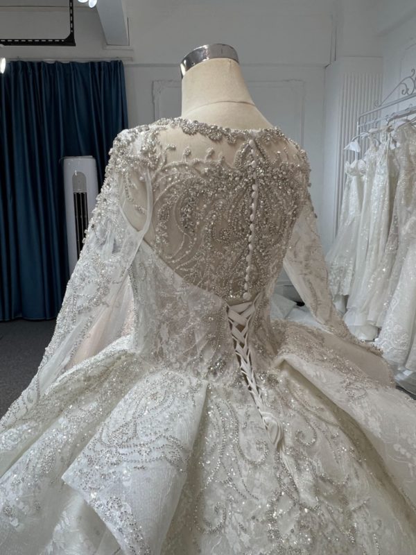BYG#Z313 LUXURY LAYERING LONG SLEEVES WEDDING DRESS - Image 5