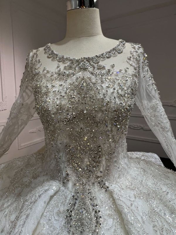 BYG#Z313 LUXURY LAYERING LONG SLEEVES WEDDING DRESS - Image 6