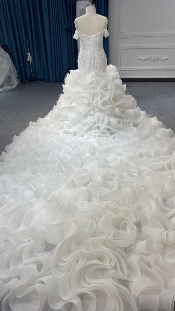 #BYG23-30  LUXURY Mermaid wedding dress with 2 meters tail- M0306A - Image 3