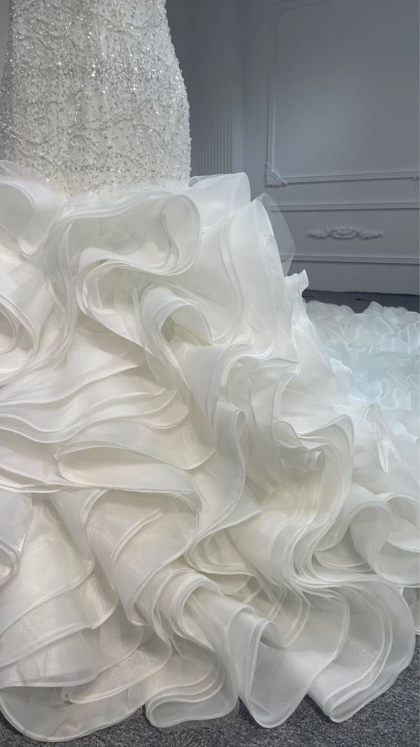 #BYG23-30  LUXURY Mermaid wedding dress with 2 meters tail- M0306A - Image 4