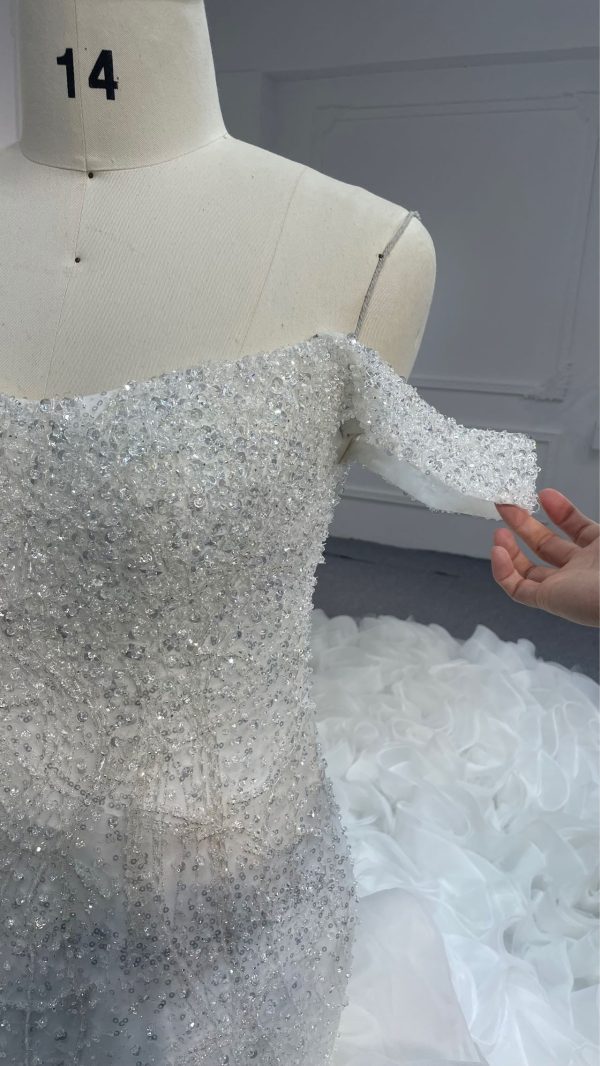 #BYG23-30  LUXURY Mermaid wedding dress with 2 meters tail- M0306A - Image 2