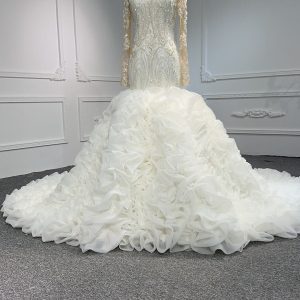 BYG006 LUXURY MERMAID WEDDING DRESS WITH BUBBLE HEM.