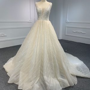 PD007 BYG LACE UP A LINE WEDDING DRESS
