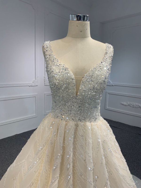 PD007 BYG LACE UP A LINE WEDDING DRESS - Image 2